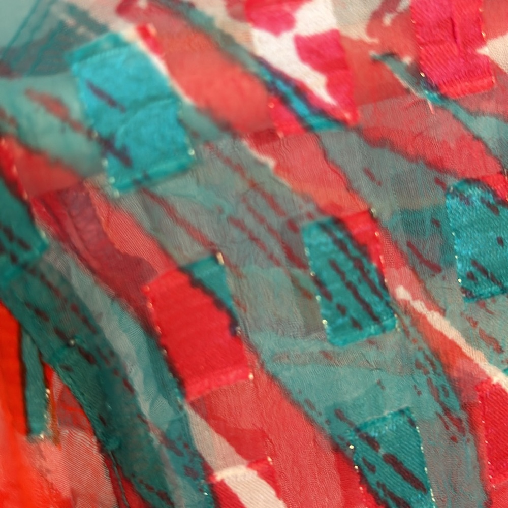 Ruby Rd. Colorful Button Blouse Spring Easter Abstract - Picture 7 of 11
